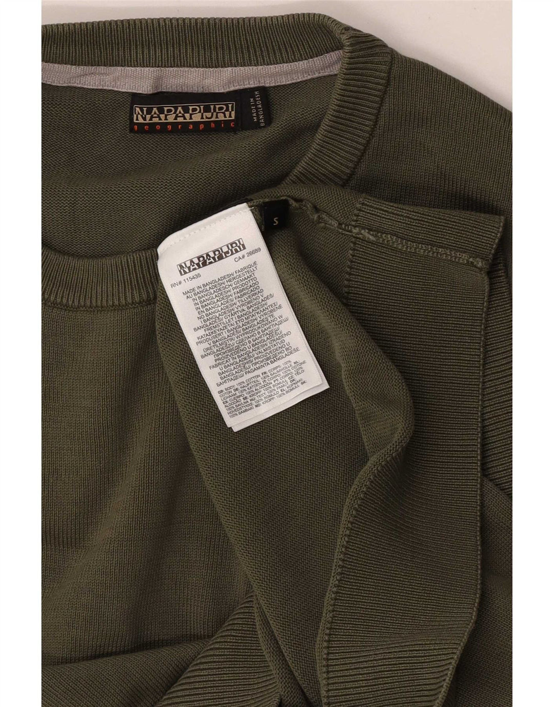 Maglione girocollo da uomo Napapijri piccolo in cotone kaki