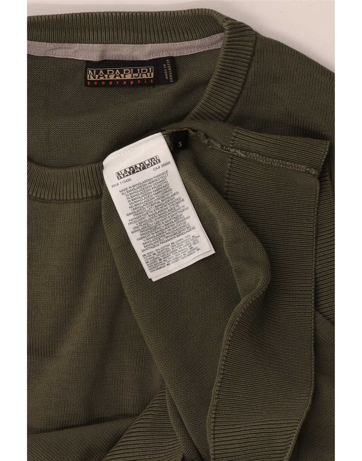 Maglione girocollo da uomo Napapijri piccolo in cotone kaki