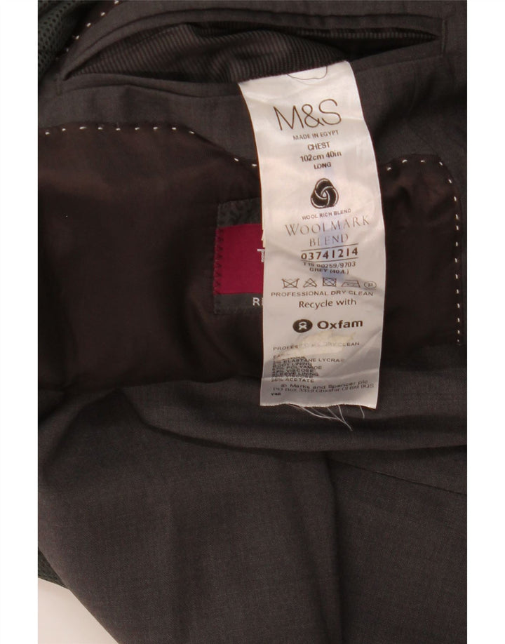 Giacca blazer a 2 bottoni da uomo Marks & Spencer UK 40 lana grigio medio