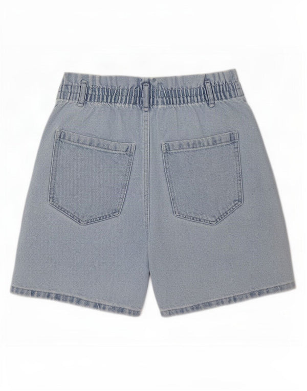 Pantaloncini di jeans con ancoraggio a vita alta da donna Zara EU 38 piccoli W28 cotone blu