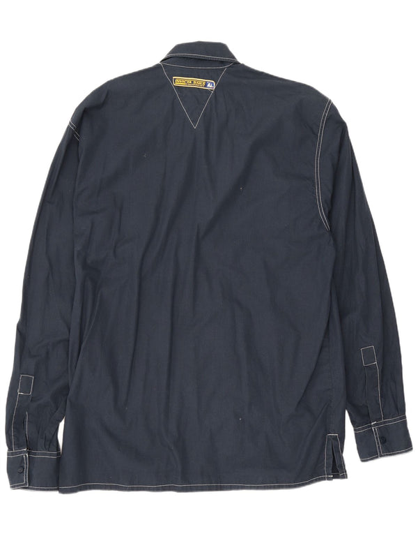 Camicia grafica da uomo Invicta Sailwear Small in cotone color block blu navy