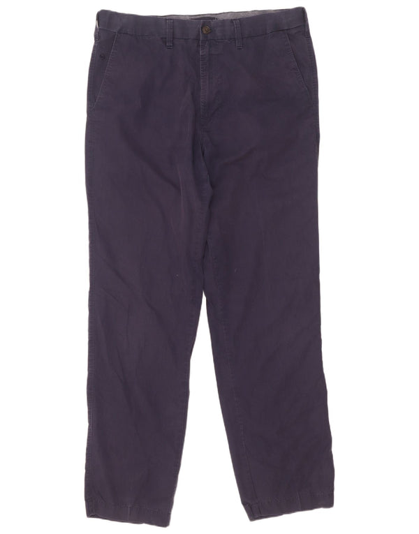 Pantaloni chino dritti da uomo Marks & Spencer W36 L33 cotone blu navy