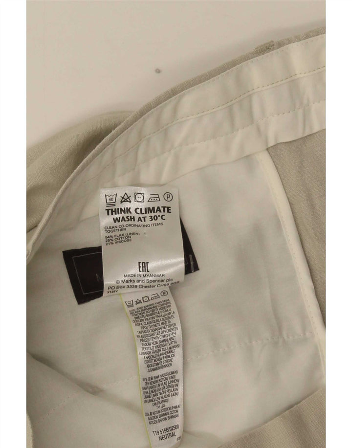 Pantaloni chino vestibilità regolare da uomo Marks & Spencer W36 L33 lino beige