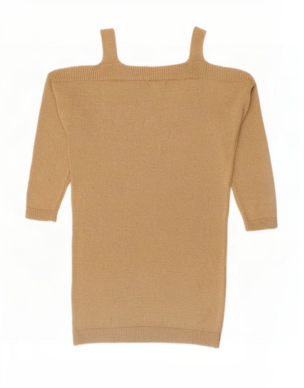 Massimo Dutti Abito maglione da donna con spalle scoperte UK 10 Piccolo Beige
