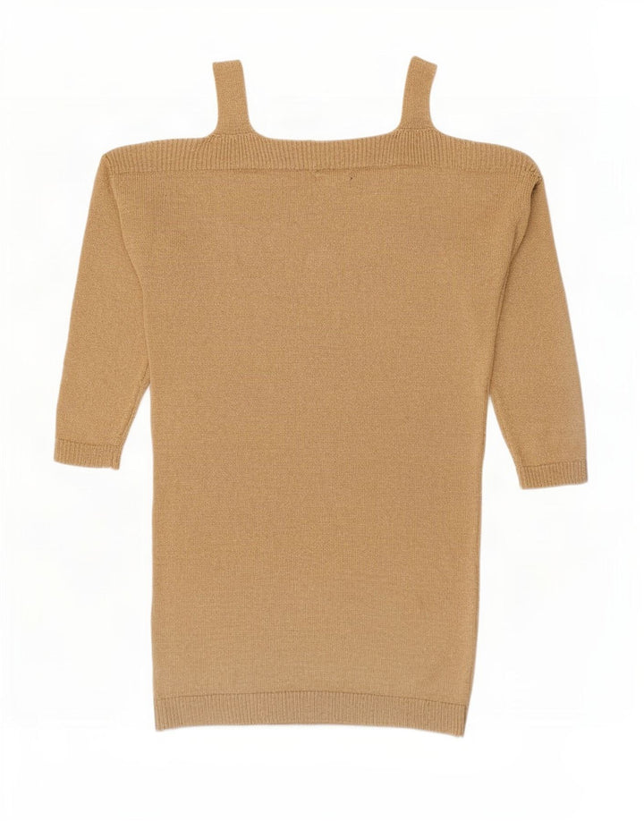 Massimo Dutti Abito maglione da donna con spalle scoperte UK 10 Piccolo Beige