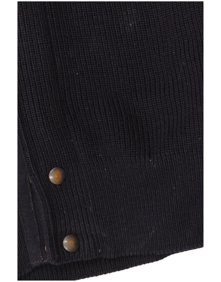 Maglione Cardigan Da Uomo Il Granchio Grande Lana Blu Navy