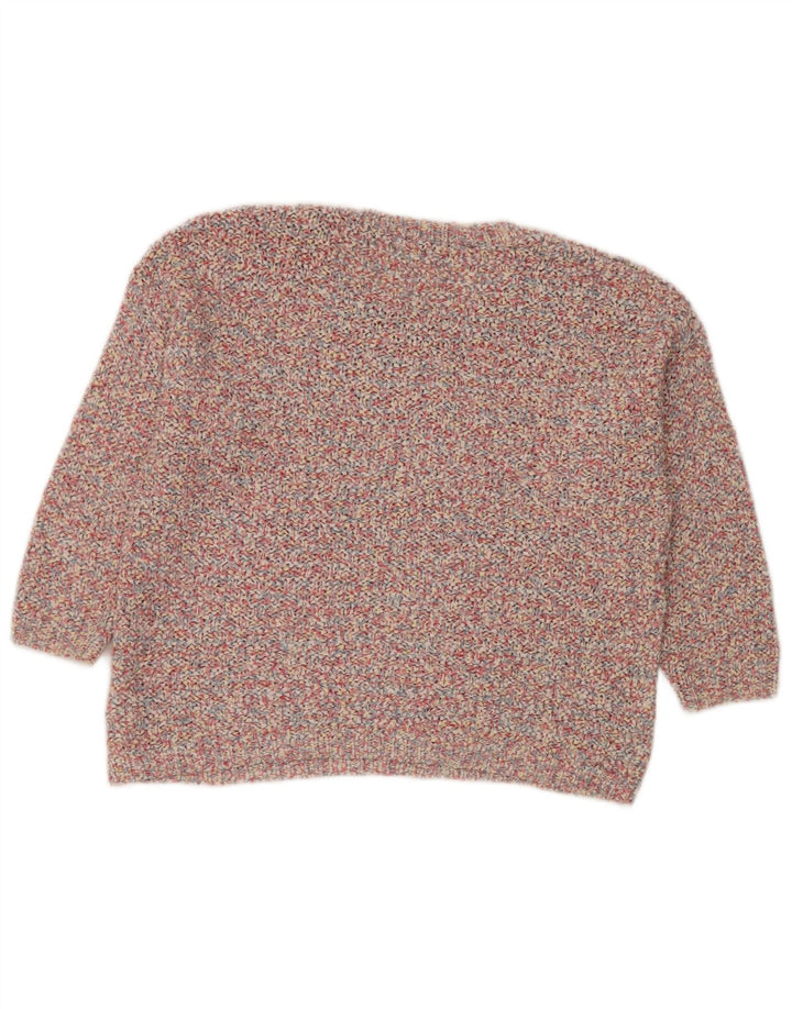 MARKS & SPENCER Maglione corto girocollo da donna UK 14 Large Rosa