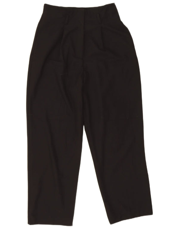 Pantaloni casual con pegging a vita alta da donna Zara piccoli W26 L25 poliestere nero