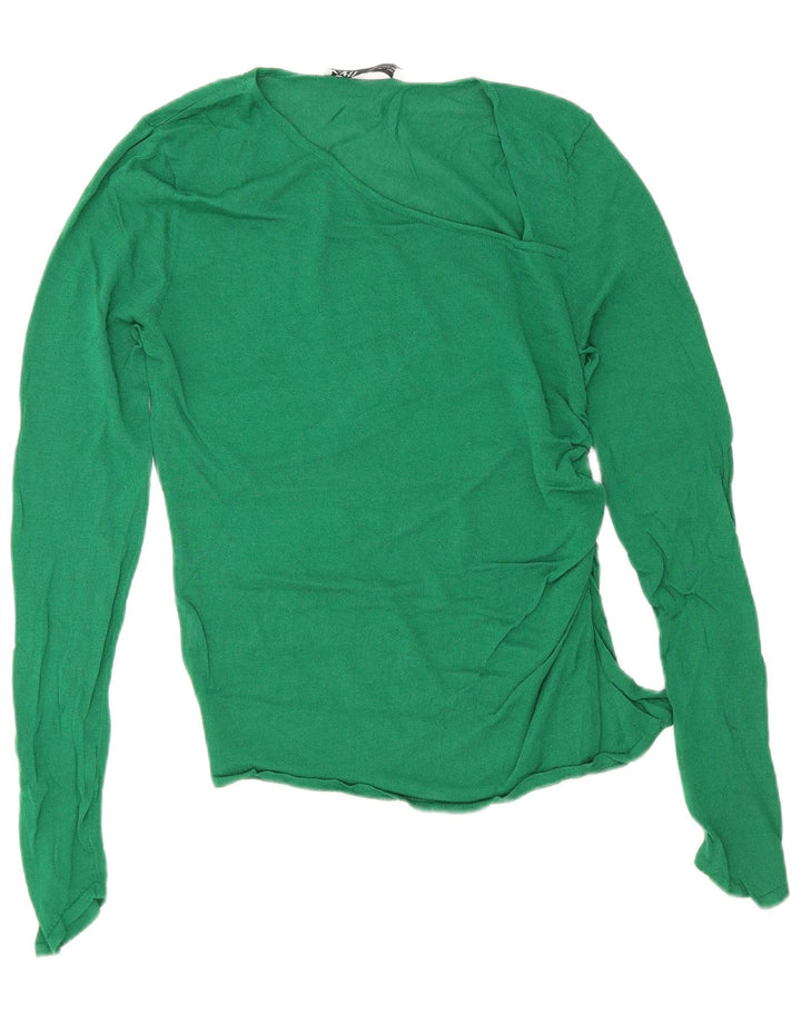 Top Zara da donna a maniche lunghe UK 14 grande verde