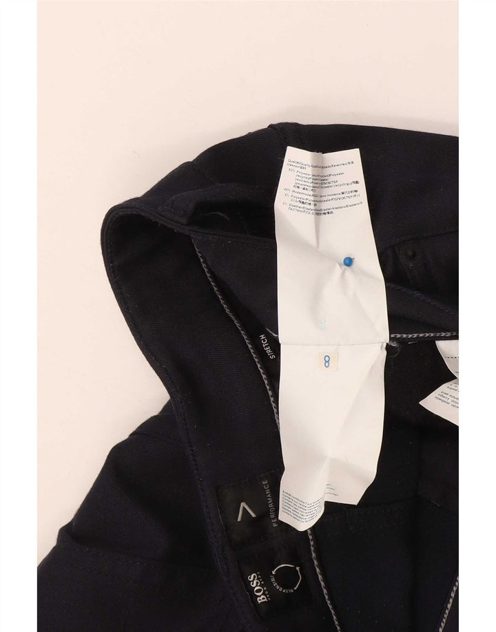 Pantaloni casual slim da uomo Hugo Boss W34 L34 poliestere blu navy