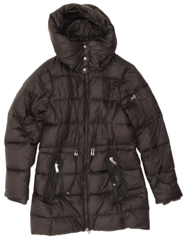 Cappotto imbottito con cappuccio da donna Polo Ralph Lauren UK 14 nylon nero medio
