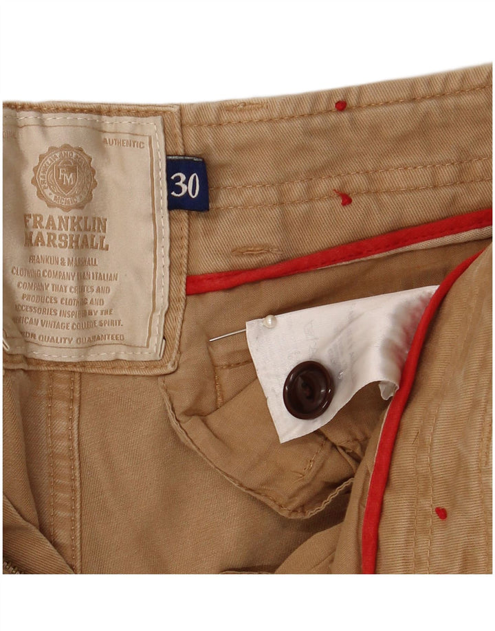 Pantaloni cargo dritti da uomo Franklin Marshall W30 L32 in cotone beige
