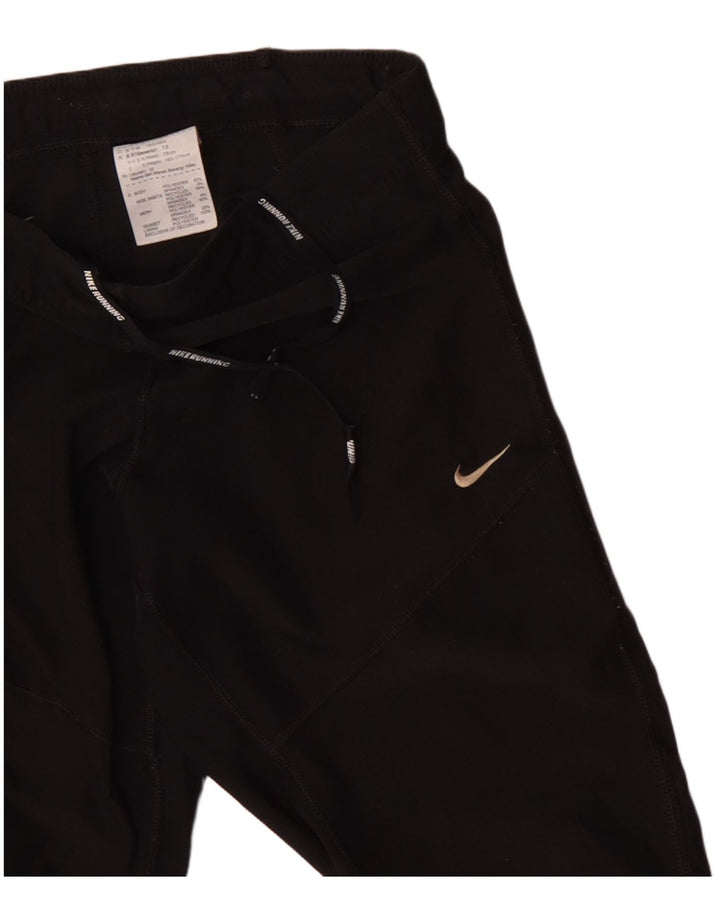 Pantaloni da tuta NIKE Dri Fit Capri da donna UK 12 medio poliestere nero