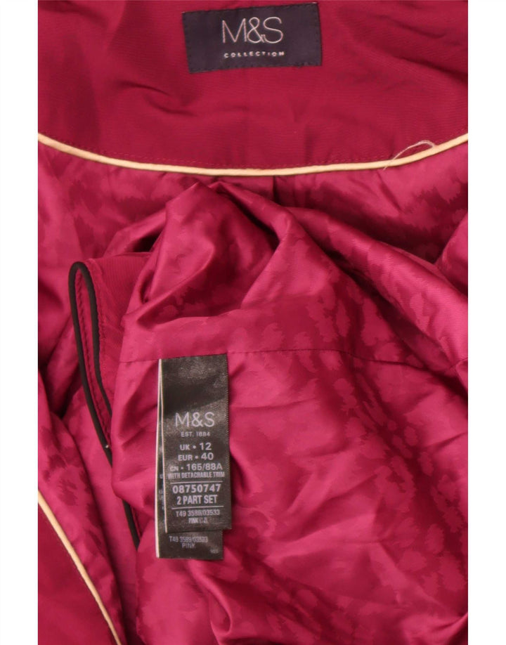 Giacca imbottita da donna Marks & Spencer UK 12 poliestere rosa medio