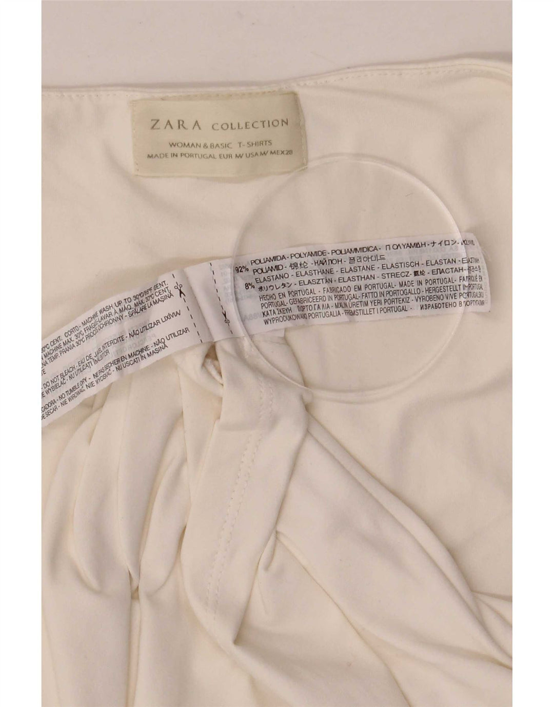 Canotta da donna Zara UK 12 medio bianco in poliammide