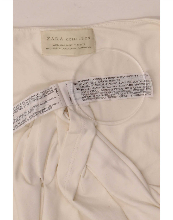 Canotta da donna Zara UK 12 medio bianco in poliammide