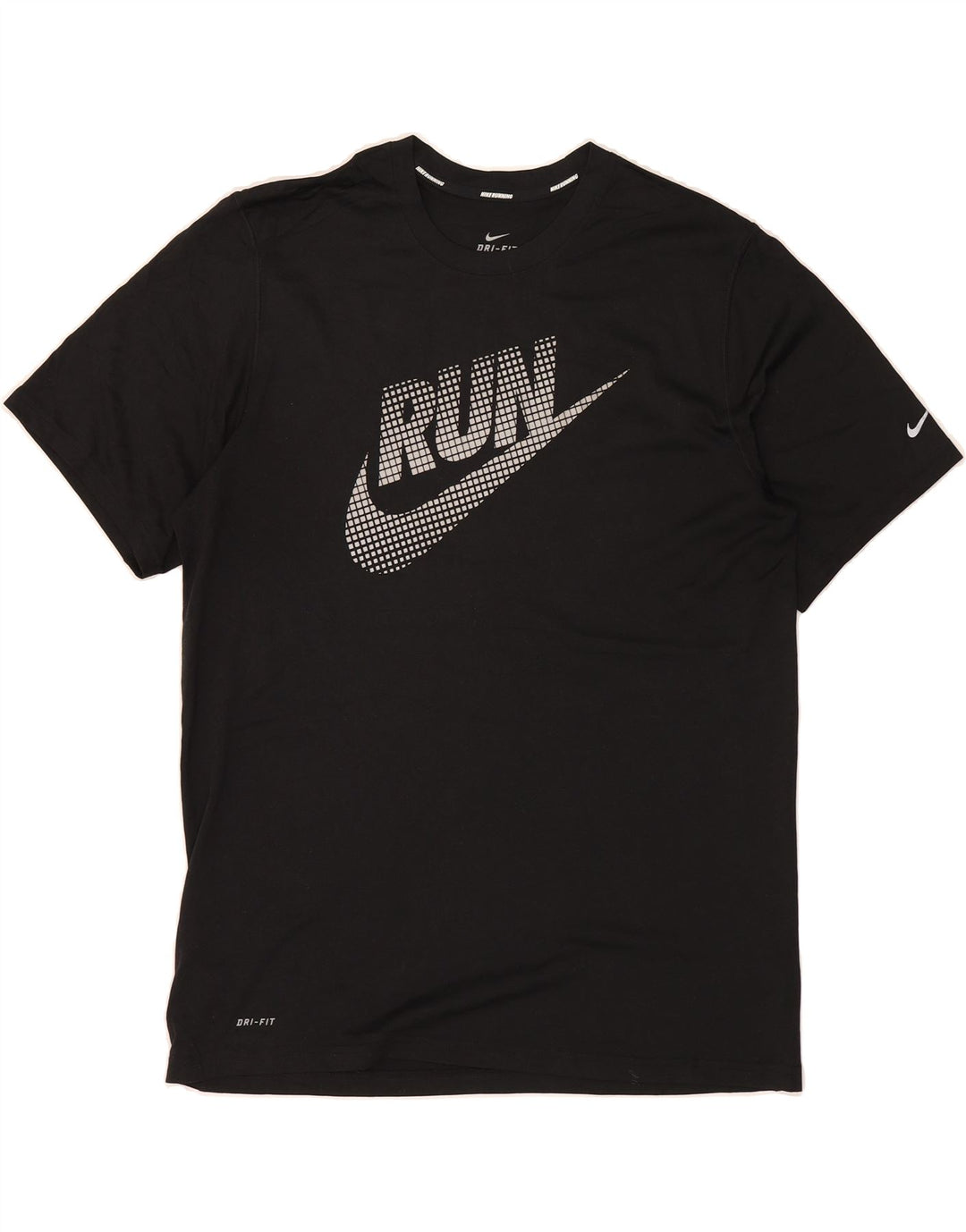NIKE Mens Dri Fit Graphic T-Shirt Top Large Black Polyester Vintage Nike and Second-Hand Nike from Messina Hembry 