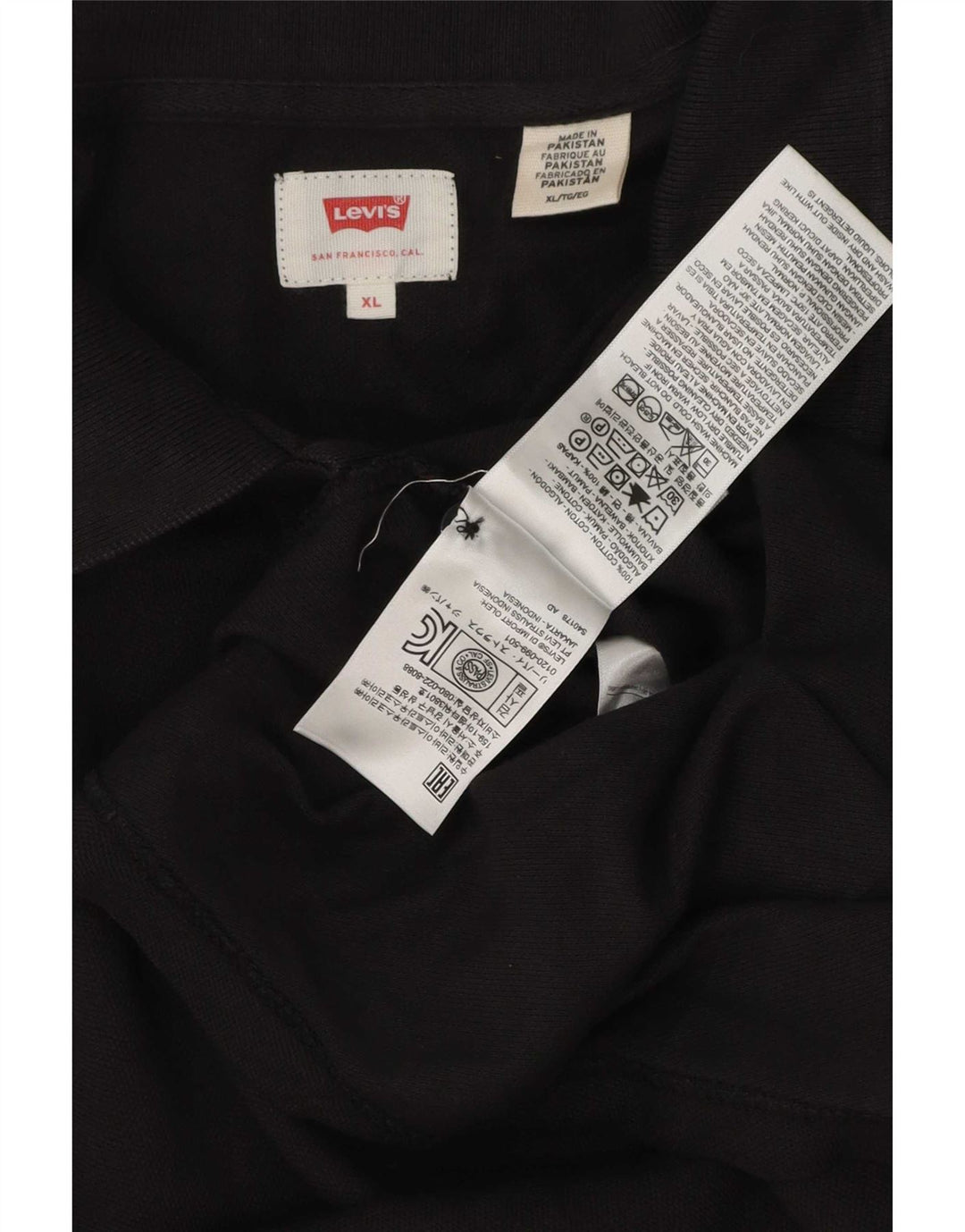 Polo Levi's da uomo XL in cotone nero