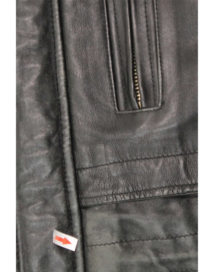 Giacca in pelle vintage da uomo IT 48 media nera