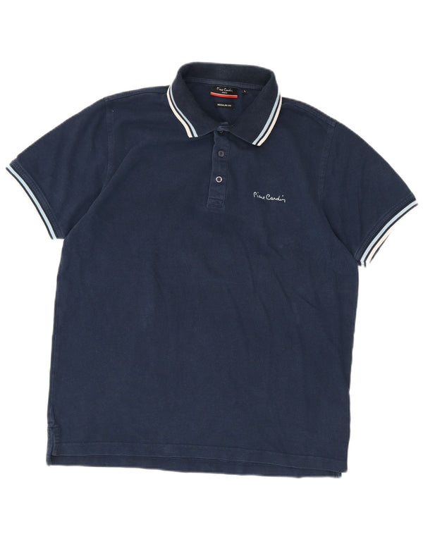 Polo da uomo dalla vestibilità regolare Pierre Cardin, grande, in cotone a righe blu navy