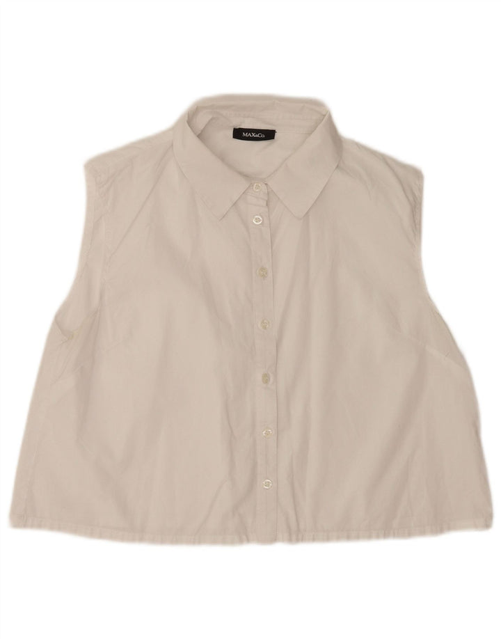 Max & Co. Camicetta senza maniche corta da donna UK 12 Medio Bianco