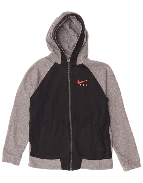 Felpa con cappuccio e zip Nike per ragazzi 13-14 anni XL in cotone color block grigio