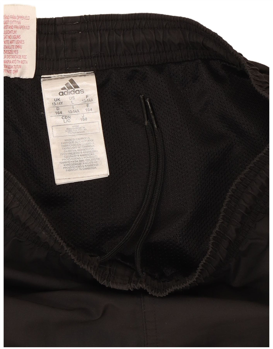 Pantaloncini sportivi Adidas da ragazzo 13-14 anni in poliestere nero