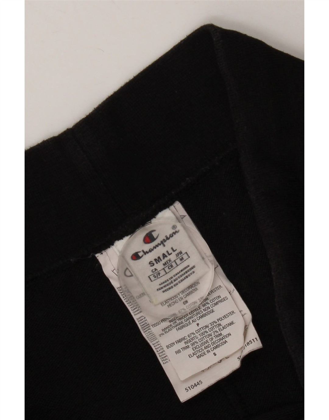 Pantaloncini sportivi grafici da uomo Champion piccoli in cotone nero