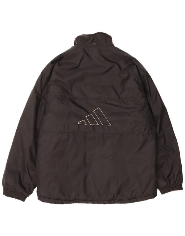 Giacca a vento grafica da uomo Adidas UK 38/40 media nera in poliammide