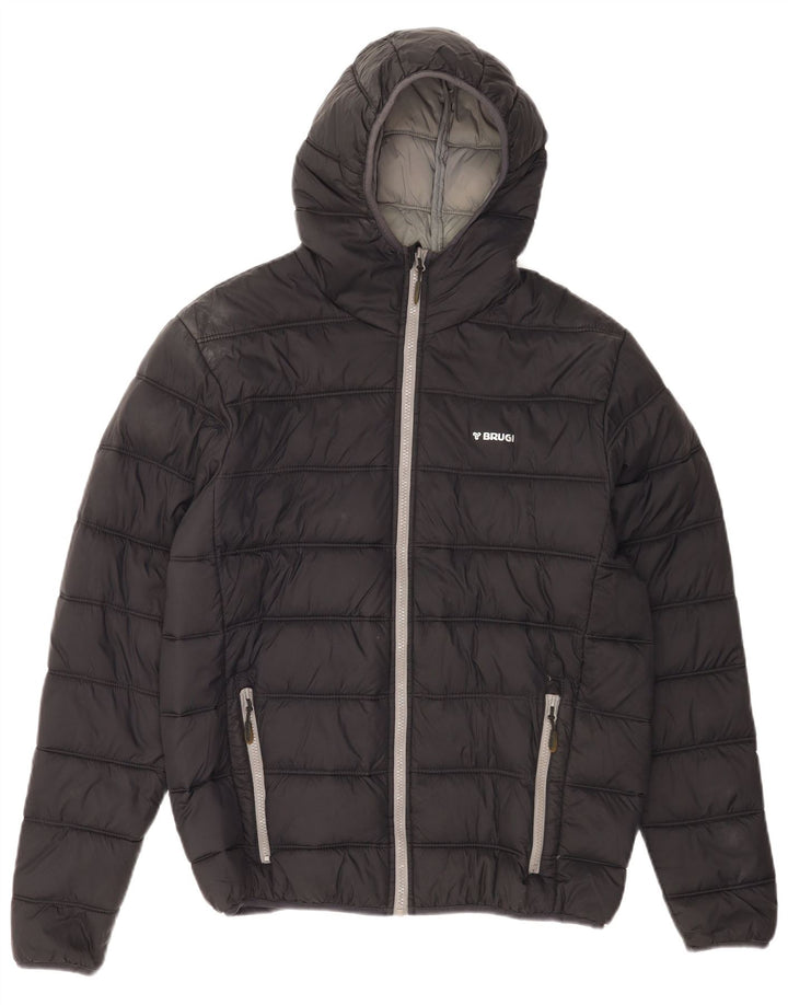 Piumino Brugi Uomo con Cappuccio IT 52 XL Nero Poliammide