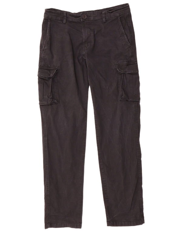 Pantaloni cargo dritti da uomo Gas Large W34 L32 cotone nero