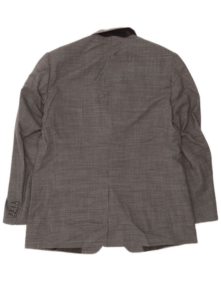 Giacca blazer a 2 bottoni da uomo Marks & Spencer UK 44 XL lana a quadri nera