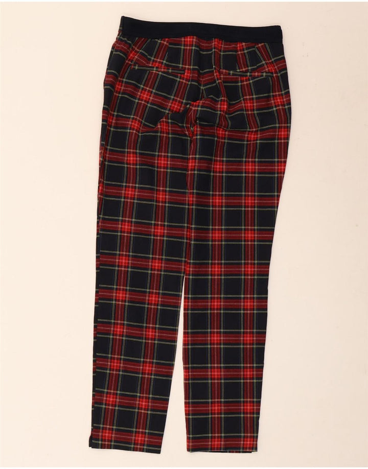 Pantaloni chino dritti da donna ZARA medi W28 L27 poliestere a quadri neri