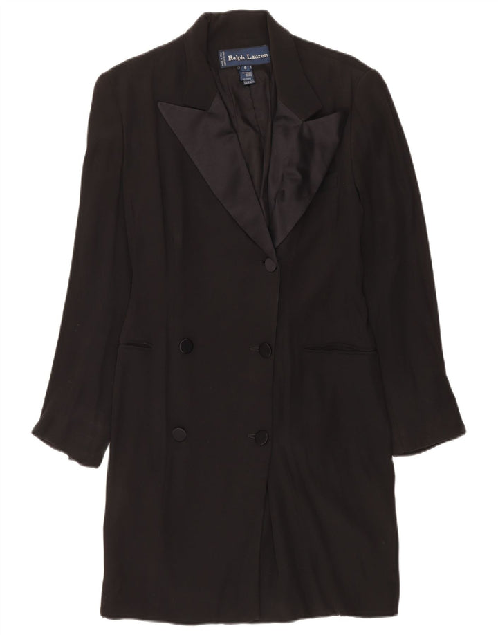 Cappotto doppiopetto da donna Ralph Lauren US 8 medio acetato nero