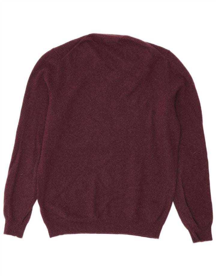 Massimo Dutti Maglione da uomo con scollo a V Borgogna medio