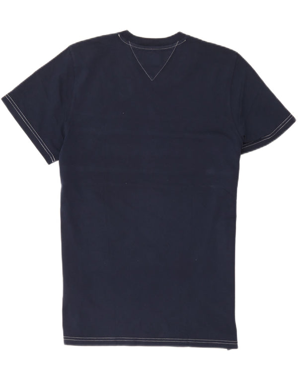 T-shirt grafica da uomo Tommy Hilfiger Top grande in cotone a righe blu navy