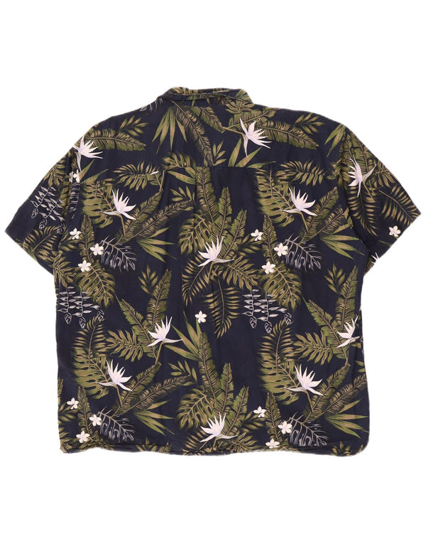 Camicia a maniche corte da uomo Jack & Jones 2XL cotone floreale blu navy