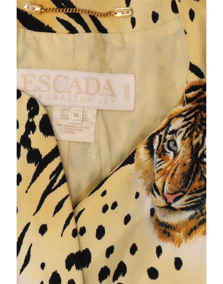 Giacca blazer da donna a maniche corte Escada EU 38 Designer giallo medio