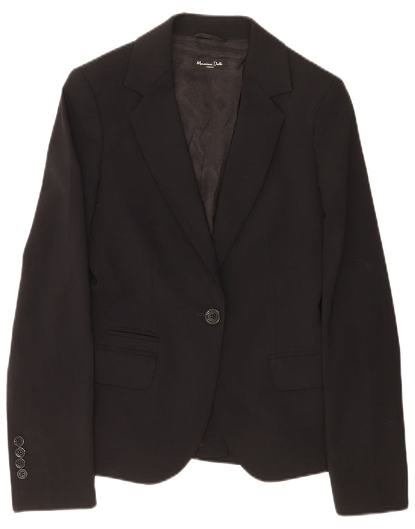 Giacca blazer da donna a 1 bottone Massimo Dutti EU 38 piccola lana nera