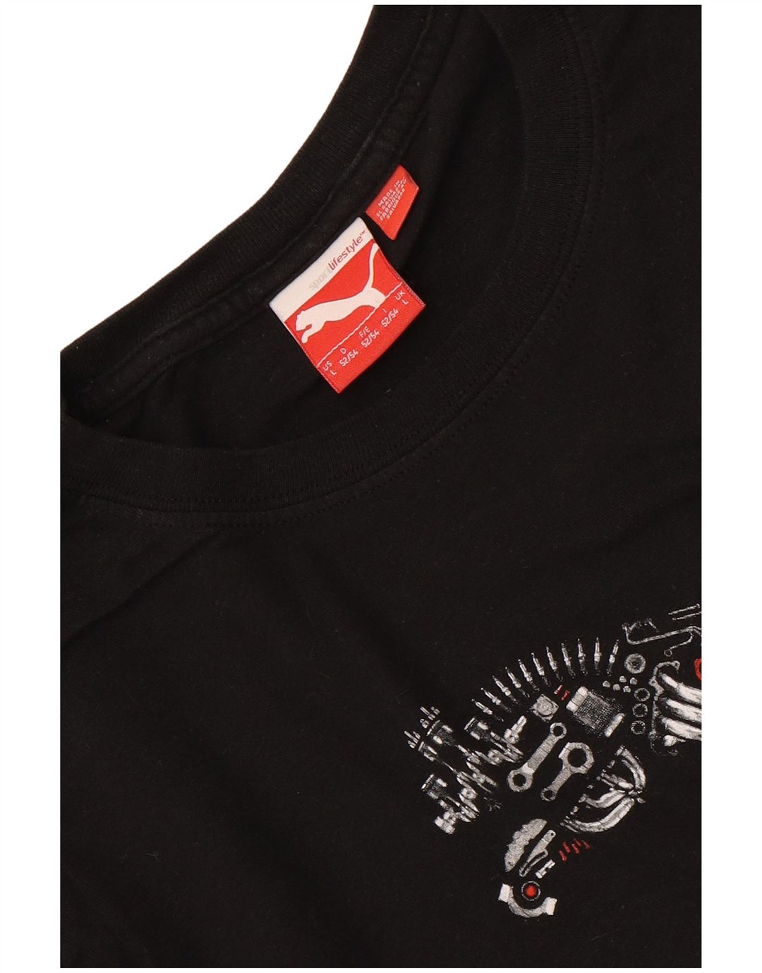 T-shirt grafica da uomo Puma Large nera