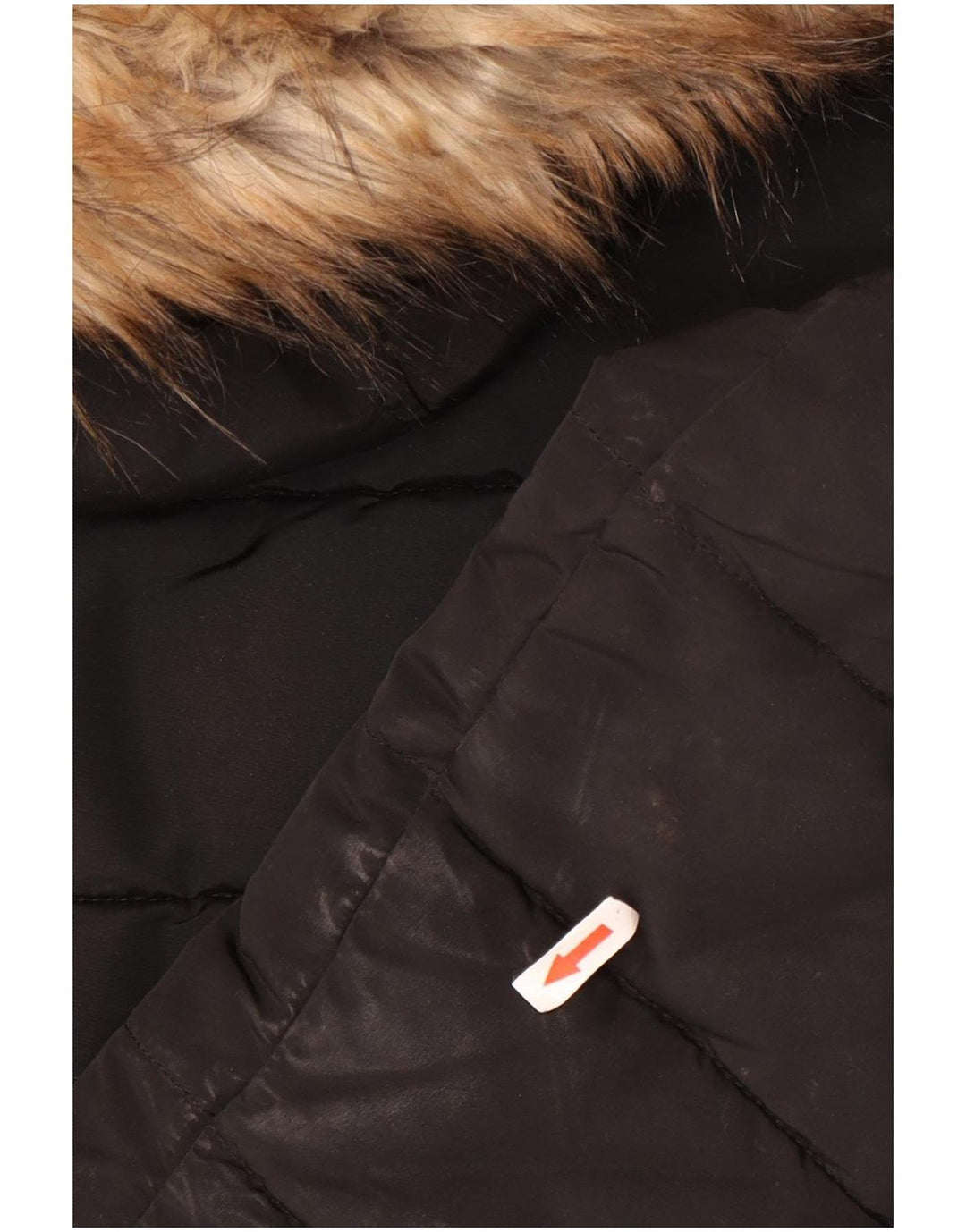 Giacca imbottita con cappuccio da donna Topshop UK 12 poliestere nero medio