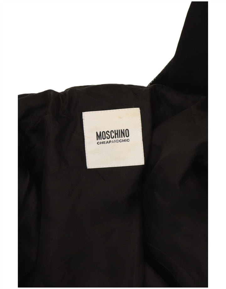 Giacca Blazer Moschino da donna economica e chic UK 12 Medium Black Rayon