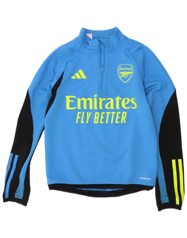 Top della tuta da ginnastica Adidas Arsenal da ragazzo con grafica 9-10 anni blu