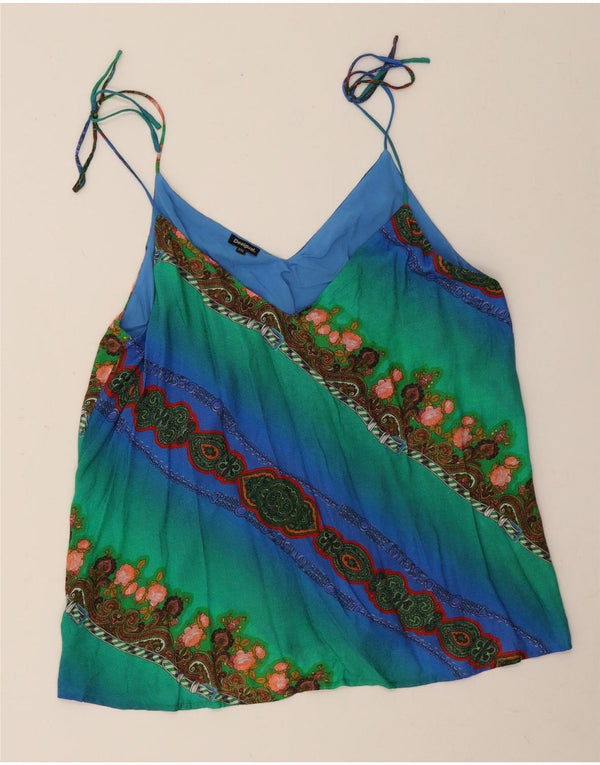 Desigual Womens Graphic Cami Top UK 20 2XL Viscosa Paisley multicolore