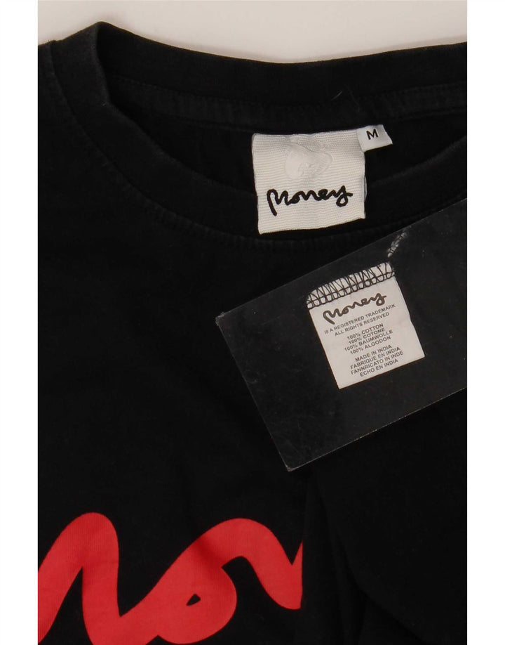 T-shirt grafica da uomo Money Top in cotone nero medio