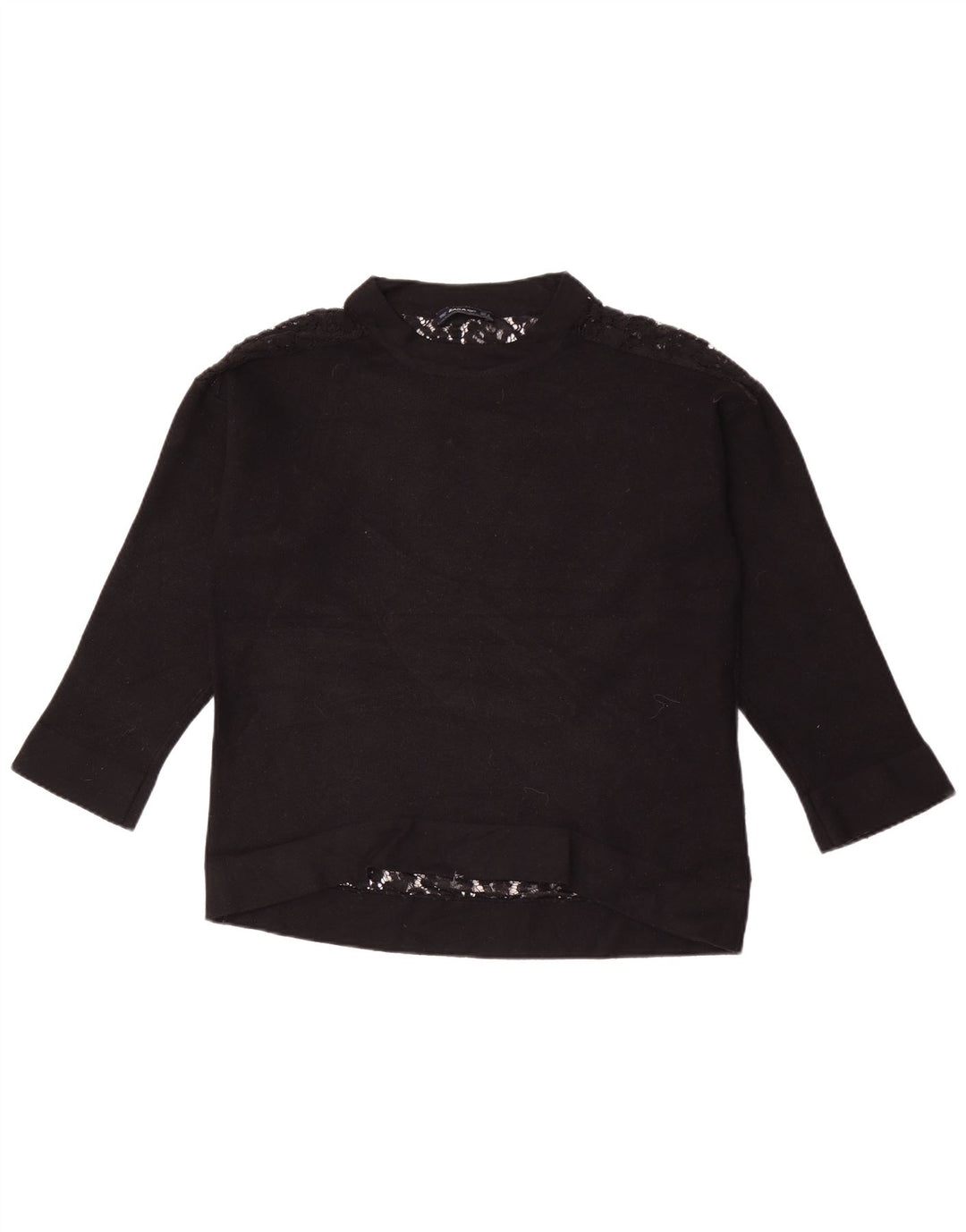 Top Zara da donna a maniche lunghe UK 14 medio nero floreale