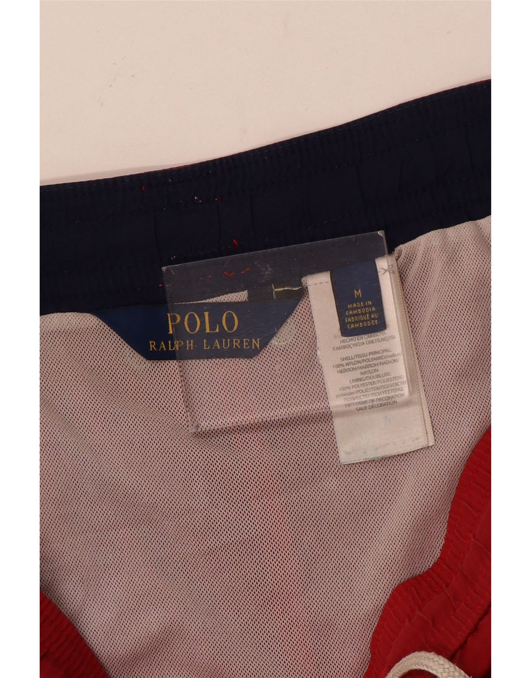 Pantaloncini da bagno da uomo Polo Ralph Lauren in nylon rosso medio