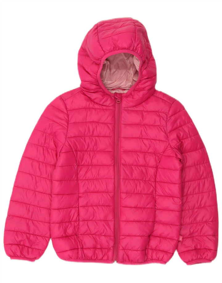 Piumino Con Cappuccio Bambina Benetton 7-8 Anni Rosa Medio In Poliammide