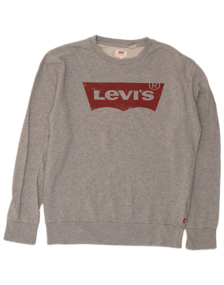 Felpa grafica da uomo Levi's, piccola, in cotone grigio