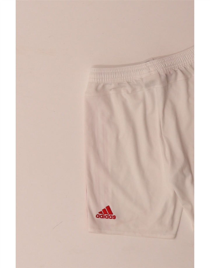 Pantaloncini sportivi ADIDAS da bambino del Manchester United 9-10 anni in poliestere bianco